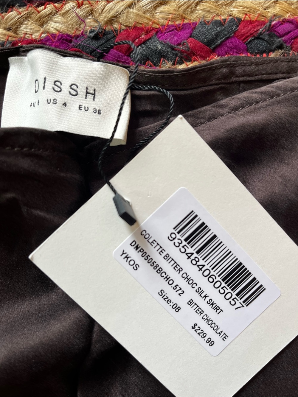 DISSH Colette Bitter Choc Silk Maxi Skirt - Picture 7 of 11